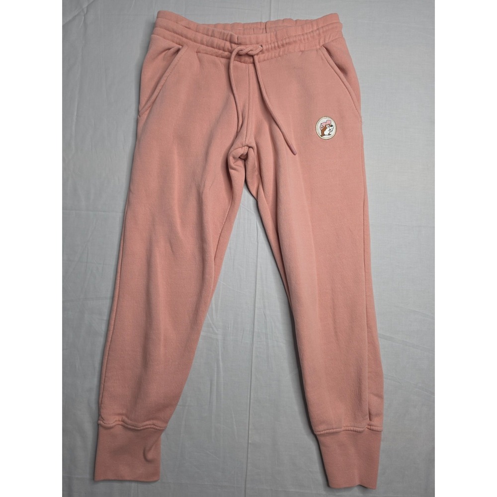 Buc-ee's Sweatpants Women XS Dusty Pink Fleece Lined Tapered Leg Athletic Jogger